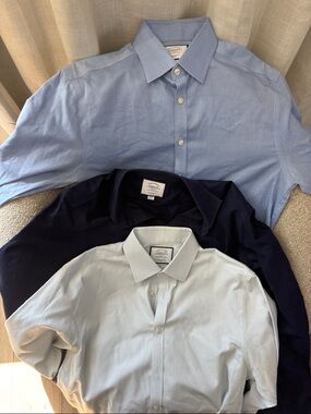 Charles Tyrwhitt Three-Pack Men's Dress Shirts - Light Blue, Navy, Pale Blue